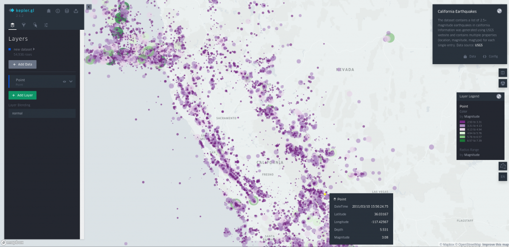 kepler.gl maps and data analysis